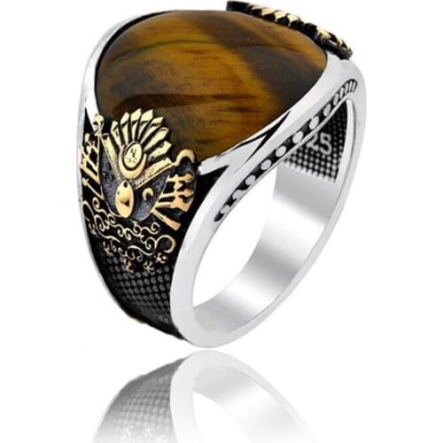 925 Silver Ottoman Rings for Men Resurrection Ertugrul Rings for Man