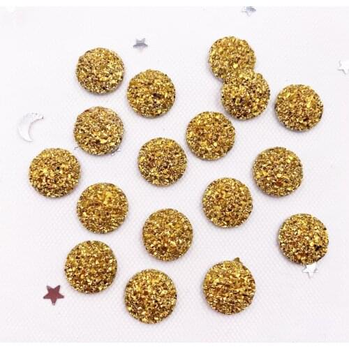 Artesanato 40PCS 12mm of Mineral Surface Flat Round Resin DIY Craft Manualidades F700