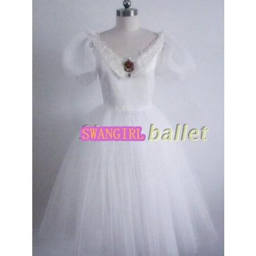 Austria musical professional ballet tutu adult Princess Bobbi ballet long dresses white romantic ballet costumeSB0027