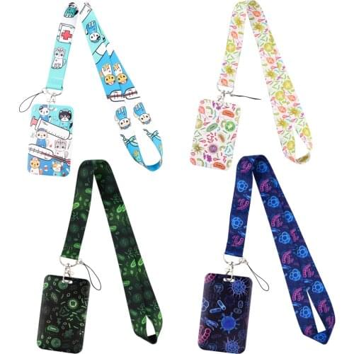 BG1114 Cat Nurse Cartoon keychain Neck straps Lanyards for keys ID Card Passport Gym Cellphone USB Badge Holder DIY Hanging Rope