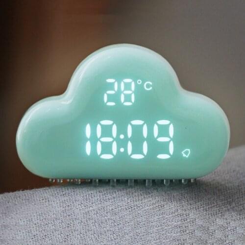 Blue Cloud Led Alarm Clock Sound Control Digital Electronic Desk Clock Table And Wall Clock Wake Up Snooze Bedside For kids