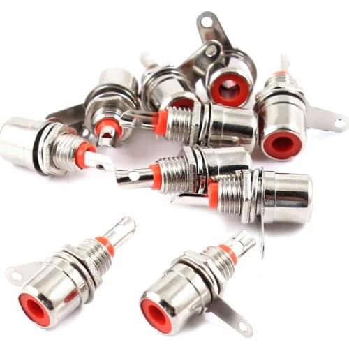 CNIM Hot RCA Phono Chassis Panel Mount RCA Female Connector Socket 10 Pcs
