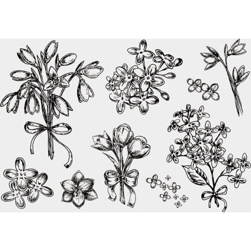 Spring flower stamp Clear Stamp for Scrapbooking Transparent Silicone Rubber DIY Photo Album Decor A101