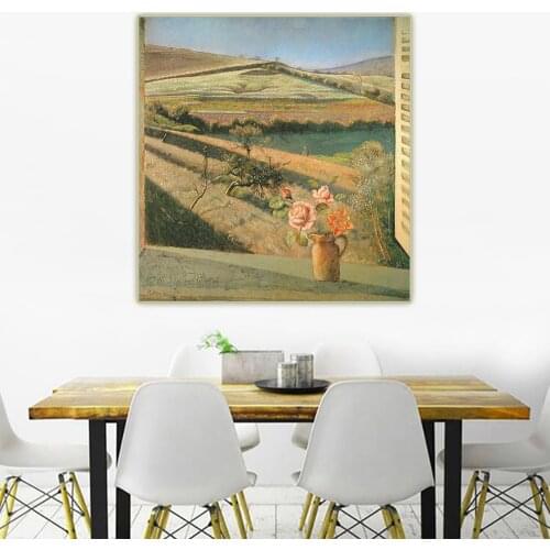 Holover Balthus"The Bouquet Of Roses On The Window"Canvas Oil Painting Western Art Decor Poster Wall Aesthetic Room Decoration