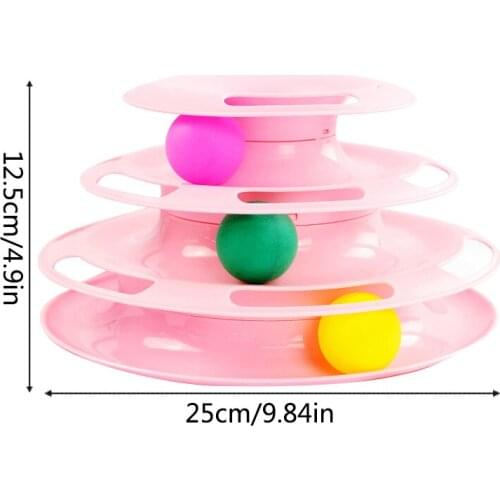 Cat Toys Three Levels Tower Tracks Disc cat Intelligence Amusement triple disc cat toys ball Amusement plateTraining Supplies