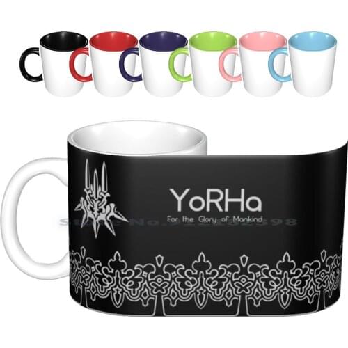For The Glory Of Mankind Ceramic Mugs Coffee Cups Milk Tea Mug Nier Automata Nier Automata 2 B 9s Yorha For The Glory Of