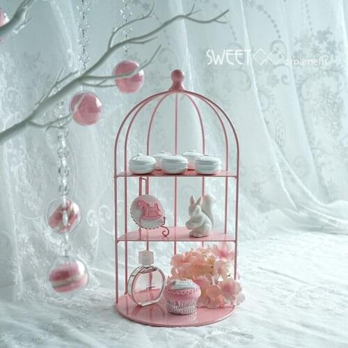 Birdcage for cupcake in pink decorating tools wedding sweet dessert table supplier baker showcase cake stand