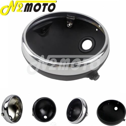 Motorcycle Ring 7" Round Headlight LED Light Bulb Bucket Headlamp Housing Shell For Harley Touring Sportster Dyna Cafe Racer