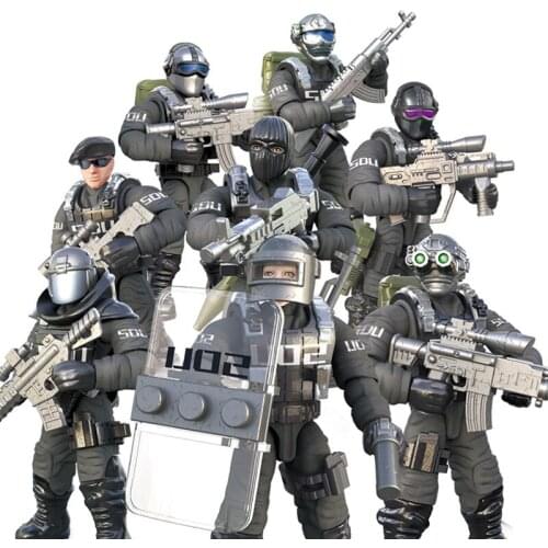 Military series Special Forces Military Operations Mini Weapon Police Dog Accessories DIY Model Building Blocks Toys Gifts