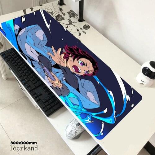 XL Anime Demon Slayer Mousepad HD Printing Computer Gamers Locking Lock Edge Mouse Pad XXL90x40cm Keyboard PC Desk Pad Csgo Pad