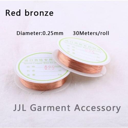 Red Bronze Essential Line 5Pcs/lot Mixed Size Copper Wires Beading Wire DIY Jewelry Findings Brass Ropes Cords