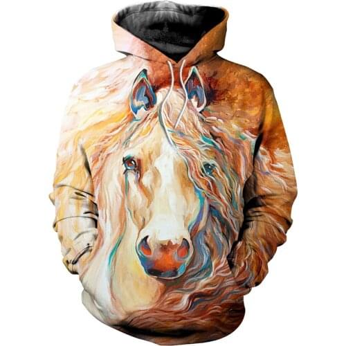 Colorful Horse 3D Sweatshirts Unisex Hoodies With 3D Print Hoodie Unique Autumn Winter Loose Hooded Hoody Top plus size S-6XL