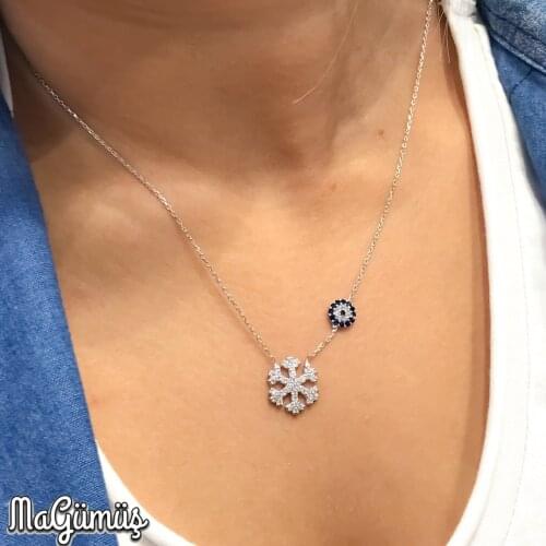 Tiny The Genres Change Snowflake silver necklace