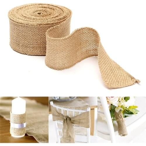 Multi Sizes Natural Jute Hessian Burlap Ribbon Rustic DIY Wedding Decorations Jute Burlap Wholesale Upholstery Supplies