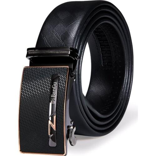 Mens Belts Cowskin Leather Fashion Metal Formal Black Belt for Man Top Quality Genuine Leather Automatic Buckle Strap Male