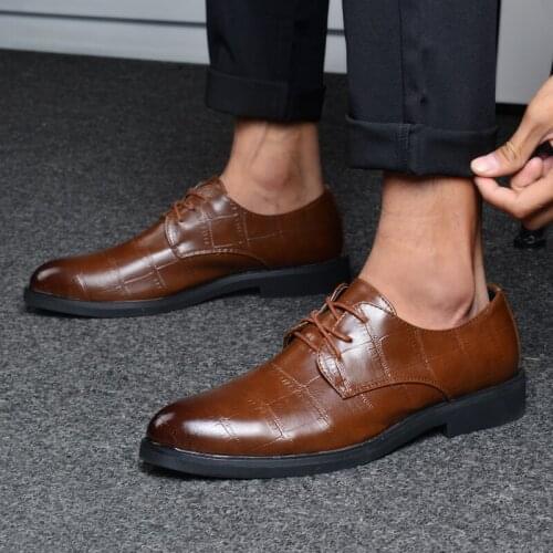 Mens Oxford Shoes Carving brogue Leather lace up Mens Dress Shoes Classic Business Formal wedding Shoes for Men big size 48