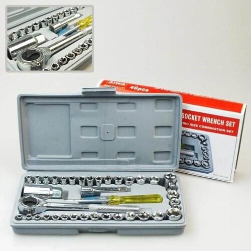 Ratchet Wrench Set Boxed 40 Piece Socket Set