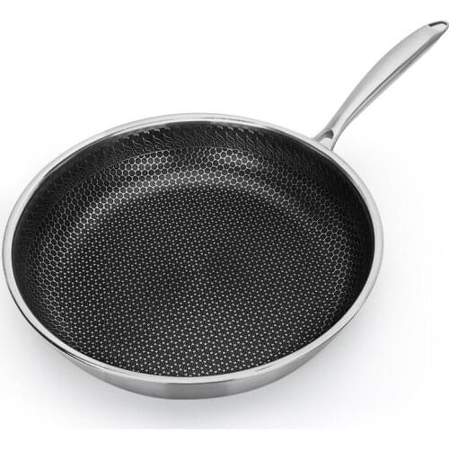 Stainless Steel Skillet - Nonstick Fry Pan - Induction Compatible - Multipurpose Cookware Use for Home Kitchen or Restaurant