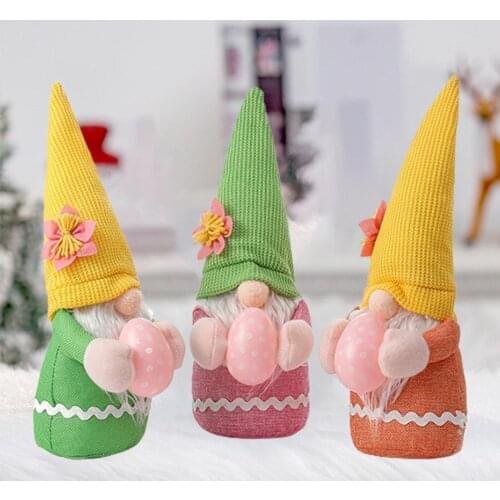 2021 new drop shipping Plush Doll Cartoon Gnome Easter Decor Polyester Showcase Gnome Doll for Home Office Party Accessories