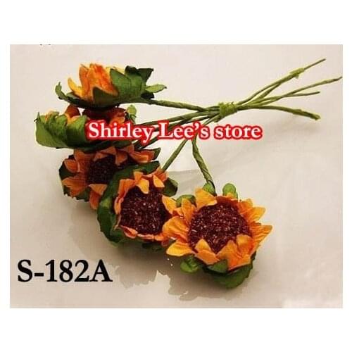 Wholesale--120 bunches=720pcs fabulous handmade paper flower-Mini Sunflower (Free Shipping by Express)