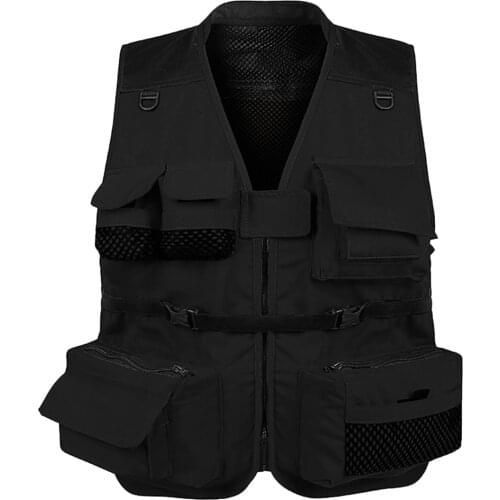 Outdoor Hiking Hunting Fishing Waistcoat Shooting Adjustable Vest Multi Pocket Mesh Vest Photography Jacket Gilet Fishing Vest