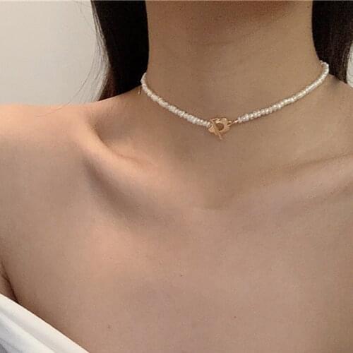 KINFOLK Vintage Baroque Pearl Choker Necklace For Women Bohemian Asymmetric Pearl Pendant Necklace 2021 Wedding Jewelry Gift