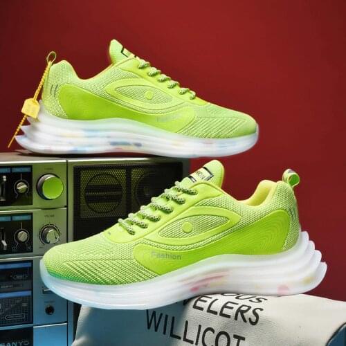 Plus Size Summer Rubber Hard-wearing Men Sneakers Mens Running Shoes Sport Male Sports Shoes Men Green Tennis Jogging GMB-0392