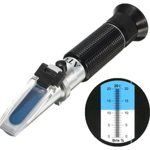 0~20% Handheld Brix & Beer Wine Sugar Fruit Wort Refractometer Test Tester