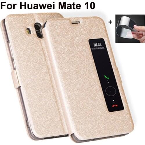 Luxury Front Window Leather Filp Case For Huawei Mate 10 phone cover For Huawei Mate10 back cases Mate 10 bumper coque