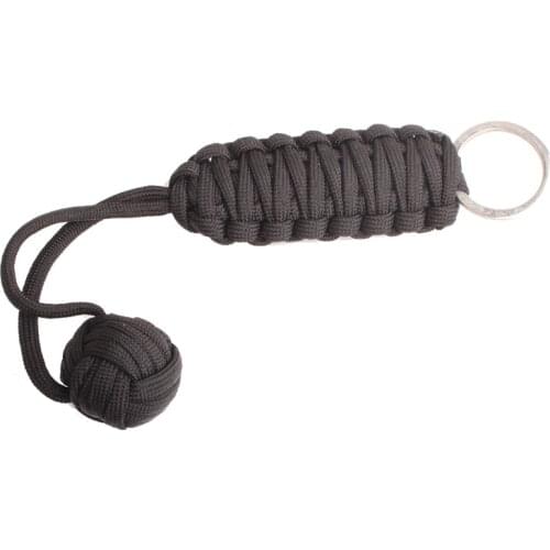 Self Defense Lanyard Monkey Fist The THUMPER paracord key chain 1" Bearing Paracord