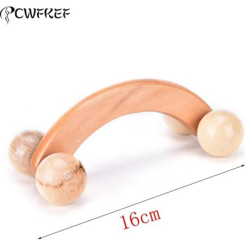 Solid Wood Full-body 4 Wheels Wooden Car Roller Relaxing Hand Massage Tool Reflexology Face Hand Foot Back Body Therapy Massage