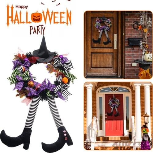 Halloween Wreath Door Wall Hanging Wreath Skull Haunted House Haunted Festival DIY Pendant Decoration Horror Party Ornaments HOT