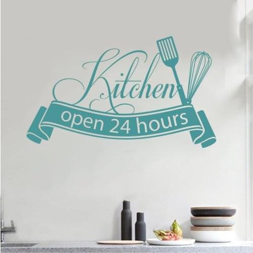 YOYOYU Quotes Kitchen Open 24 Hours Vinyl Wall Stickers Kitchen Special Modern Interior Home Decor Art Design Removable DIYZW317