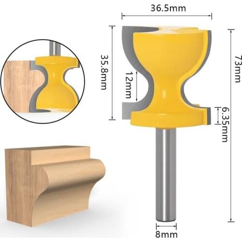 High quality 1PC 8MM Shank Half Round Side Cutter Bit Router Bit Modeling for Carpentry Handrail and edge of wood line