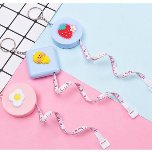 1PC Retractable Tape Ruler 150cm/60 Inch Portable Tape Measure Mini Keychain Soft Ruler Camping Supplies Sewing Measuring Tools
