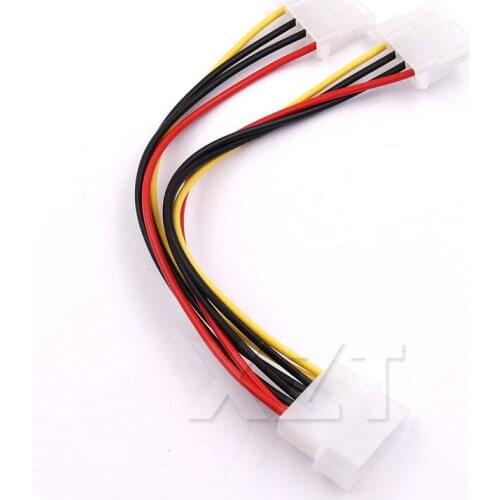 2pcs Newest 4 pin Male to 2 * 4 pin Famale power cable IDE 4pin power cord 1 divide 2 power Extension adapter cable