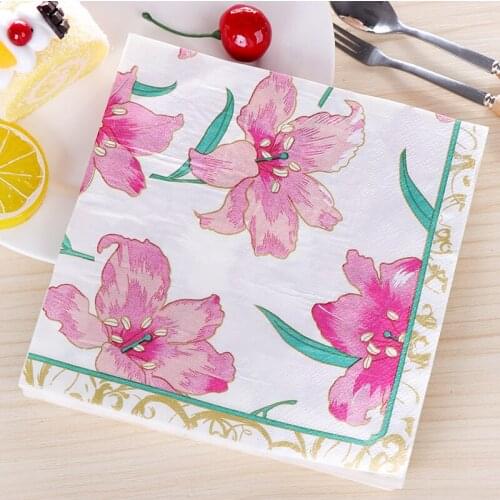 5 Packs(100pcs) Wedding Paper Napkins for Decoupage Tissue for Party Decoration