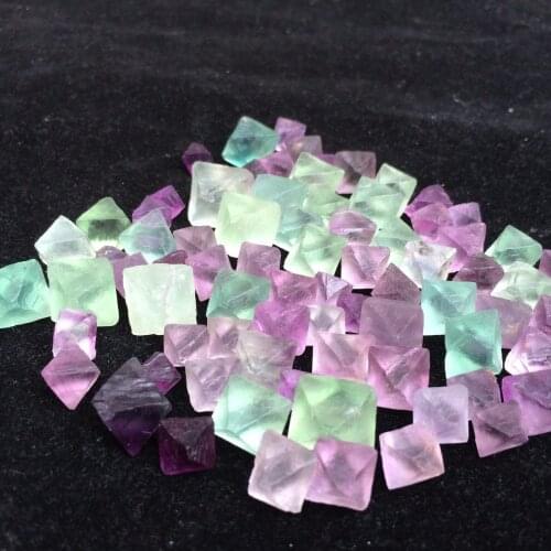 50G Beautiful purple green flourite octahedron flourite TRANSLUCENT CRYSTALS tumbled stone HEALING