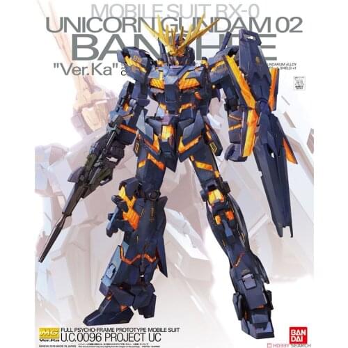 BANDAI gundam MG 1/100 Banshee Ver.Ka model kids assembled Robot Anime action figure toys