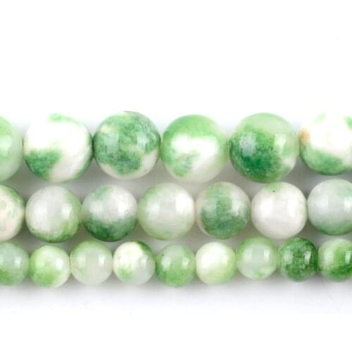 Natural Green Persian Jades Stone Beads Round Loose Spacer Beads For Jewelry Making 6/8/10mm DIY Bracelet Necklace