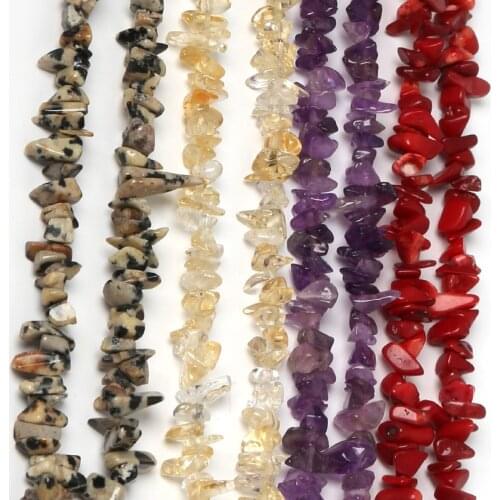 Hot- 3-5mm Natural Stone Beads Chips Beads Crystal Tiger Eye Amythests 34"/Strand Gravel Beads Diy Bracelet For Jewelry making