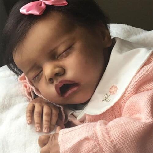 Hoomai Black skin 17'' Real Lifelike Twins Reborn Baby Doll Kit Very Soft Hands Unpainted Unfinished Parts DIY