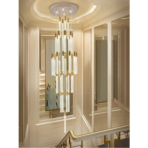 K9 Long Strip Crystal Chandelier Suitable For Luxury Villas Duplex Halls Spiral Staircases Hotels Shopping Malls And Companies