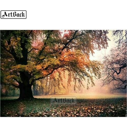 ARTBACK 5d diy diamond painting big tree landscape full square cross stitch 3d round diamond art handmade mosaic kit