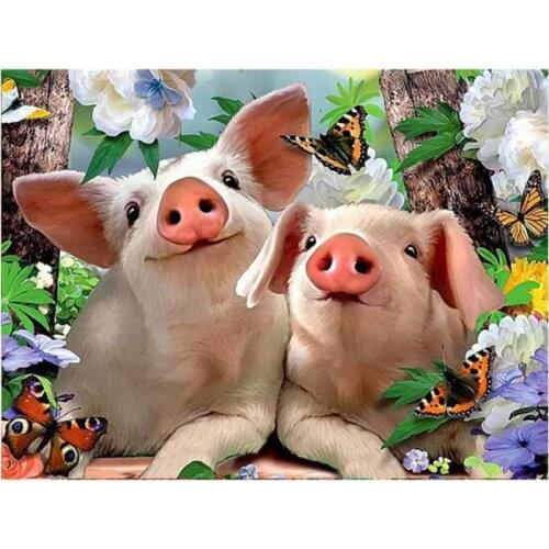 Kexinzu Full Square/Round 5D Diy Diamond Painting Cross Stitch "Animal Pig" Diamond 3D Embroidery Mosaic Home Crafts 3