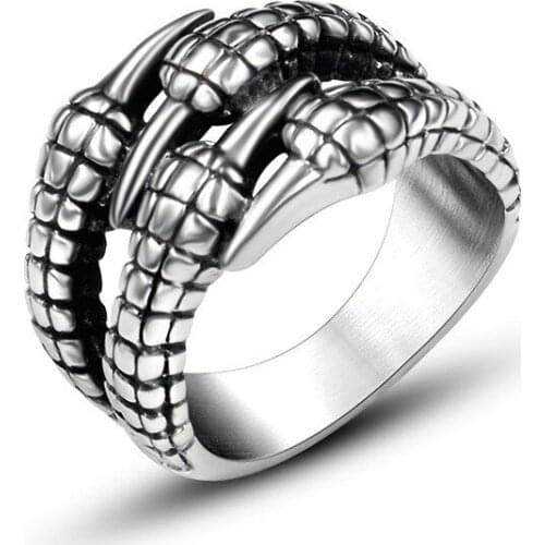Personality Dragon Claw Single Ring Fine Polish Titanium Steel Ring for Man and Women Jewelry Accessories Never Fade 2019