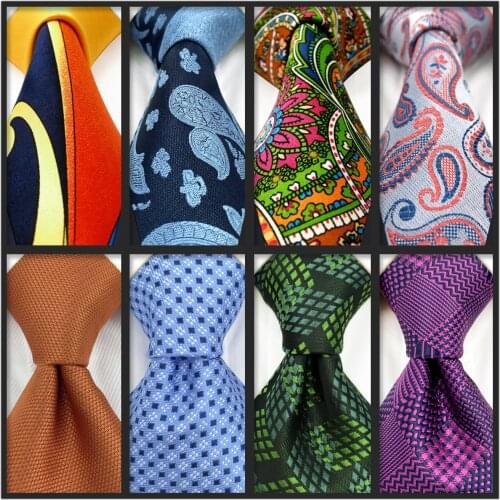 Colorful Dot Floral Necktie Silk Paisley 63" 160cm Fashion Extra Long Size Ties for Men Colorful Wedding