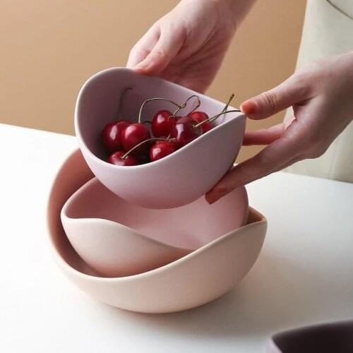 Lotus Ceramic Bowl Dishes Plates Sets Creative Fruit Plate Simple Decor Storage 3/4/5pcs Plates Decorative Storage Accessories