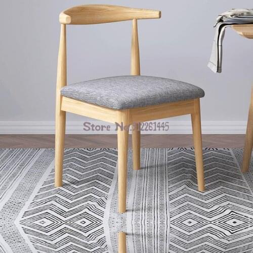 Shangpinyi furniture chair dining chair backrest stool home study desk with learning makeup chair restaurant imitation solid woo