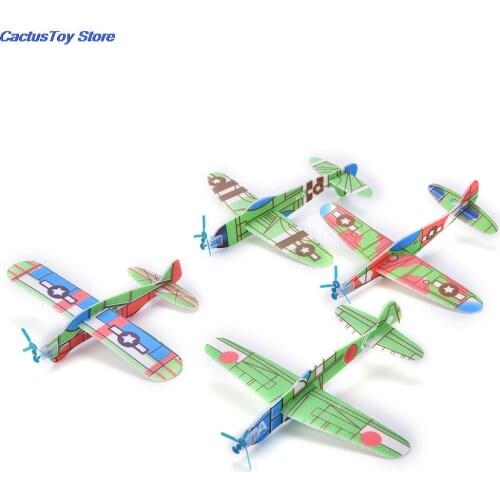 12Pcs/lot DIY Assembly Flapping Wing Flight Flying Kite Paper Airplane Model Imitate Birds Aircraft Toys For Children